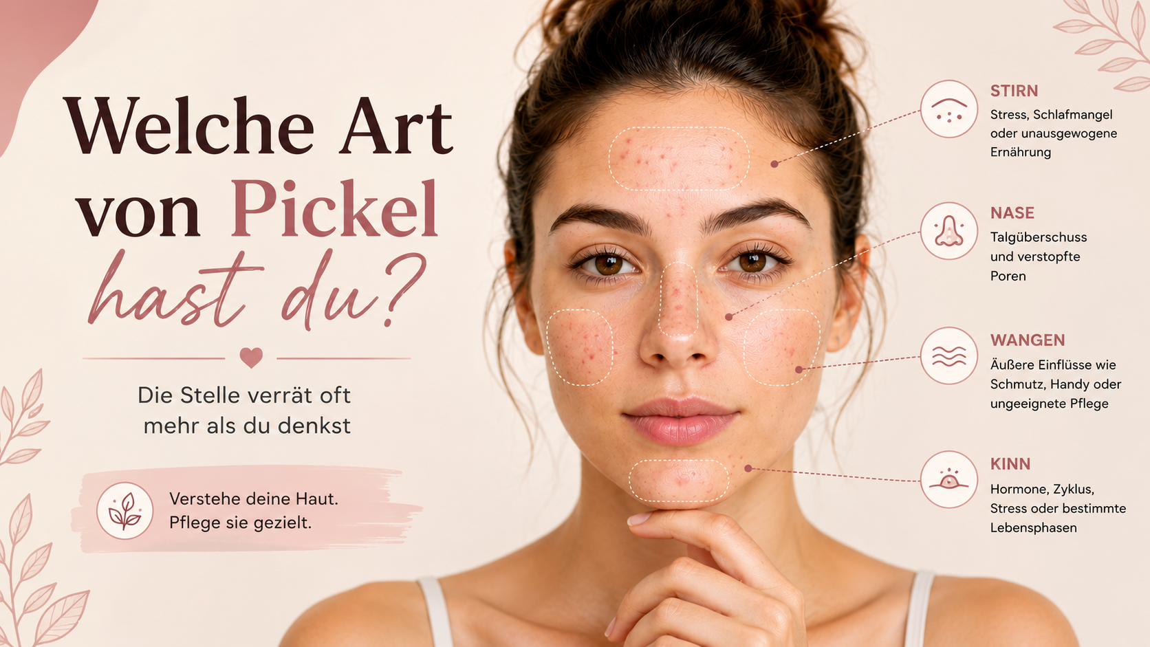 Welche Art von Pickel hast du? Die stelle verrät oft mehr als du denkst